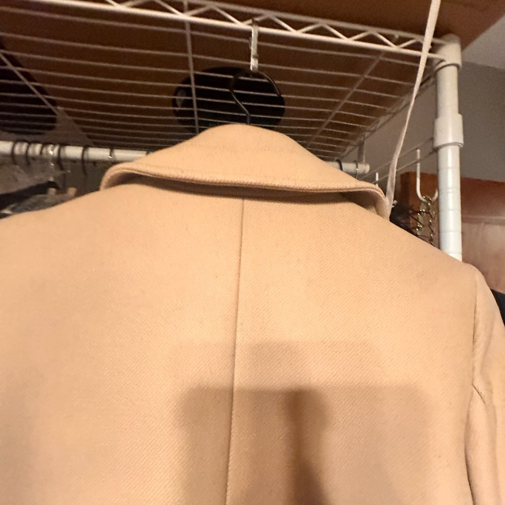 Reiss Camel Double-Breasted wool big collar Coat mid length Peacoat - Picture 11 of 12